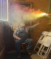Mac operating the pyrotechnics. Mac operating the pyrotechnics.