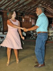 Clara and Steve cutting a rug