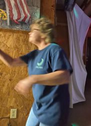 Pat in a big hurry